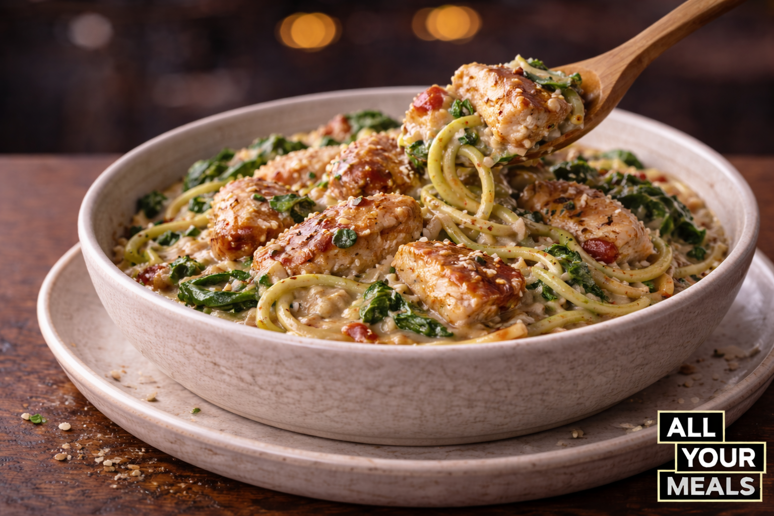 Creamy Parmesan Chicken Zoodles