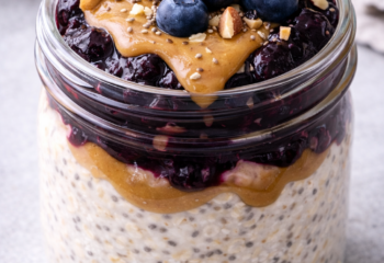 Blueberry Almond Butter Overnight Oats
