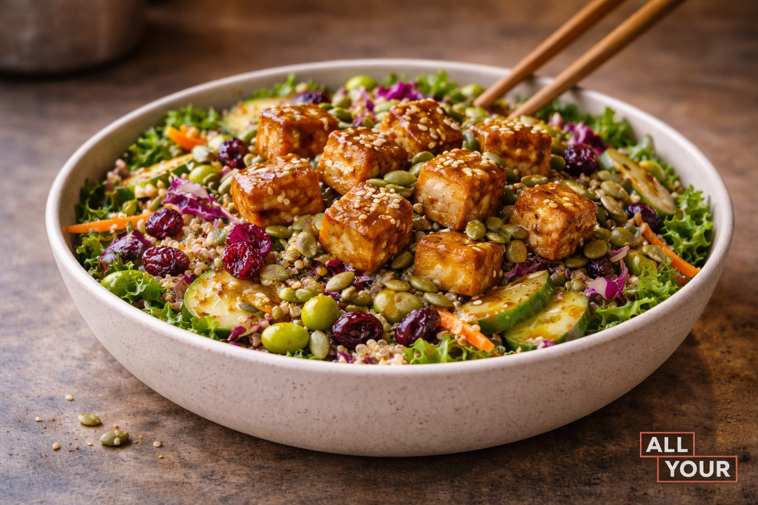 Asian Edamame Salad w/ Tofu