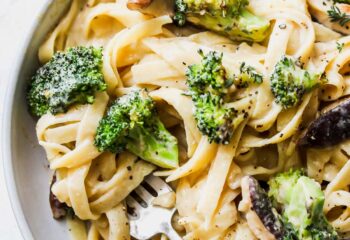 Broccoli & Mushroom Alfredo Pasta