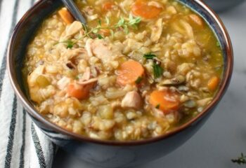 Roasted Chicken & Brown Rice Soup