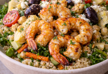 Mediterranean Grain Bowl w/ Prawns