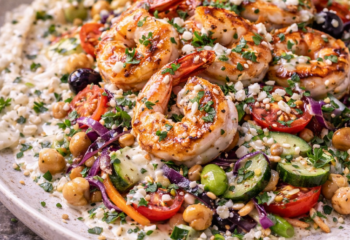 Greek Grain Bowl w/ Prawns