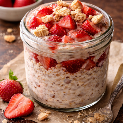 Strawberry Shortcake Overnight Oats